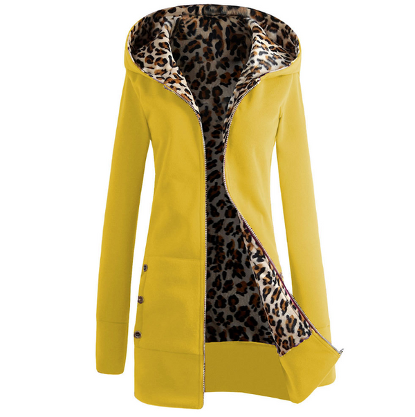 Sudadera Leopardo Talla Grande con Capucha y Forro Polar - Otoño Invierno