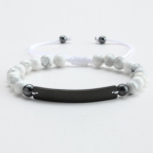 Pulsera Ajustable con Cuentas Personalizadas y Placa Grabada - Image 26