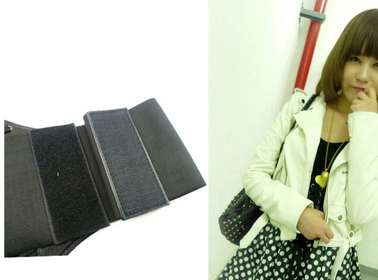 Red wide waist belt with a lace-up front design and elasticated sides, perfect for cinching the waist. - Image 7