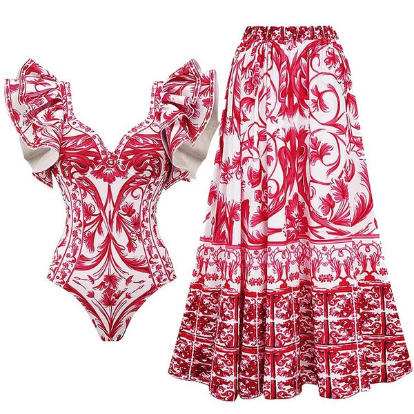 Traje de Baño Enterizo Estampado para Mujer - Diseño Moderno y Versátil