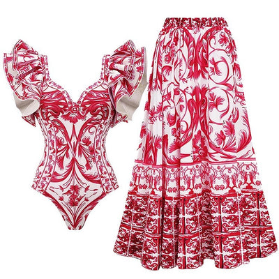 Traje de Baño Enterizo Estampado para Mujer - Diseño Moderno y Versátil - Image 2