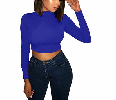Playera Corta Crop con Cuello Alto Medio y Mangas Largas - Image 13