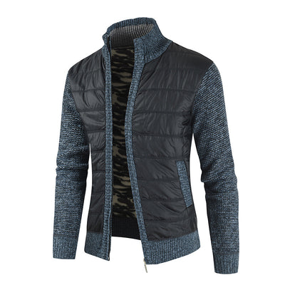 Cardigan de Cuello Alto con Bloques de Color y Parches - Image 6