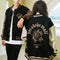Chaqueta Suelta Unisex con Patchwork y Bordado de Rosas