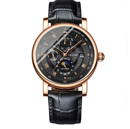 Reloj Mecánico de Lujo con Tourbillon, Fase Lunar y Diseño Cielo Estrellado Resistente al Agua - Image 16