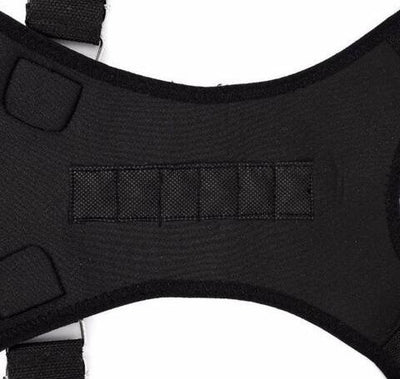 Beige magnetic posture correction belt worn on a woman's back over a black top, showing shoulder and waist support. - Image 4