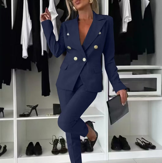 Blazer Doble Botonadura Slim con Pantalón Deportivo Mujer - Image 11