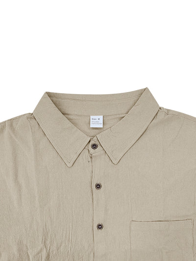 Camisa de Lino Transpirable Manga Corta para Playa - Image 10