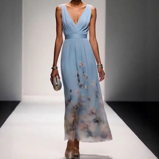 Vestido de Noche Elegante Escote V Sofisticado
