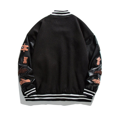 Chaqueta Beisbolera Hombre Estampado Creativo Oversized - Image 3