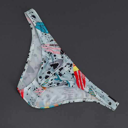 Slip Masculino de Malla Transpirable Tanga Baja con Estampado - Image 8