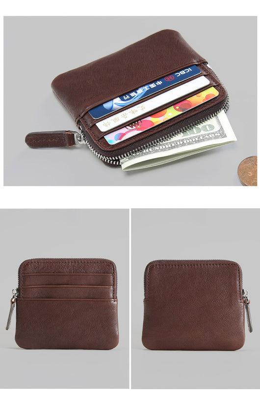 Billetera Horizontal de Cuero Genuino Ultra Delgada Estilo Retro - Image 3