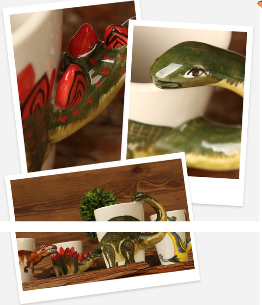 Taza de Cerámica 3D con Dinosaurio Pintado a Mano - Taza Artesanal para Café - Image 2