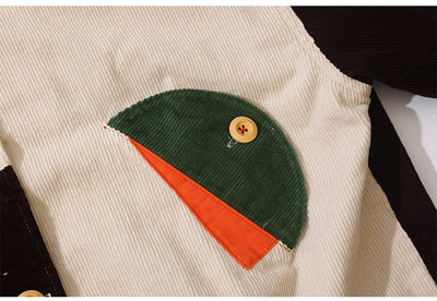 Chaqueta Corduroy Retro Japonesa con Cuello Muñeca y Costuras Contrastadas - Image 12