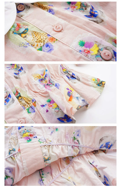 Blusa Infantil Blanca con Solapa y Estampado Floral - Image 5