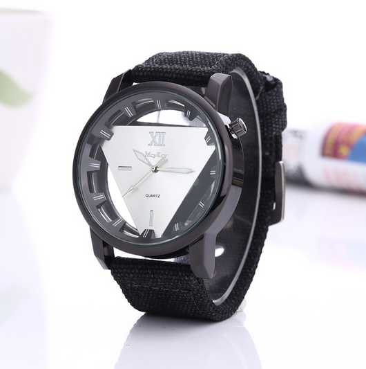 Reloj de Cuarzo Unisex con Correa de Lona y Diseño Triangular Invertido - Image 5