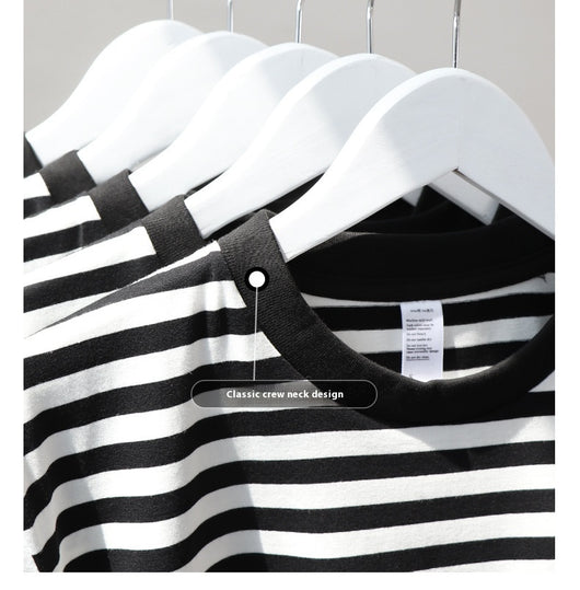 Camiseta Hombre a Rayas Manga Corta Ajuste Relajado Versátil - Image 11