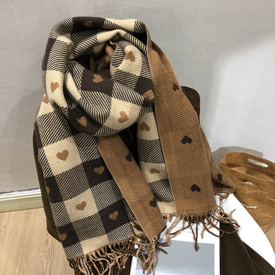 Bufanda Cuadrille Amor Invierno Estilo Coreano para Mujer - Image 3