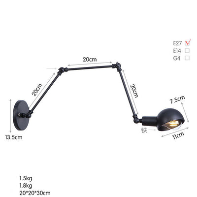 Lámpara de Pared Industrial de Hierro Forjado con Brazo Extensible para Restaurante y Bar - Image 10