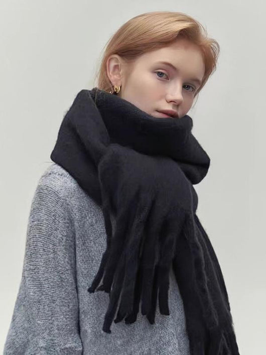 Bufanda de Lana Cálida para Otoño e Invierno - Colores Sólidos Premium - Image 7