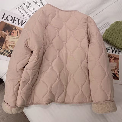 Chaqueta Acolchada de Lana Cordero para Mujer - Abrigo de Invierno - Image 3
