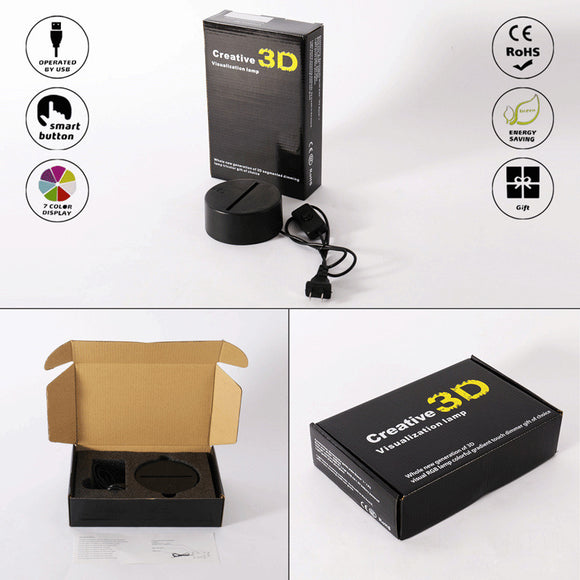 Lámpara LED 3D de Noche Creativa para Mesita - Diseño Moderno Enchufable