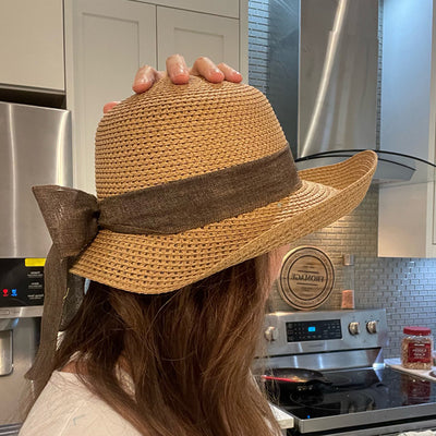 Sombrero de Playa Plegable con Moño para Mujer - Image 10