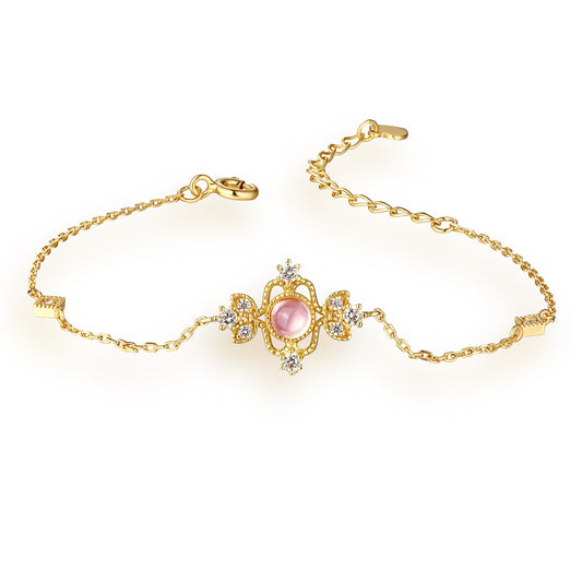 Pulsera de Cuarzo Rosa Natural