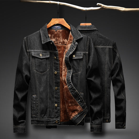 Chaqueta de Mezclilla Slim Fit en Terciopelo Grueso y Cálida para Hombre - Image 7