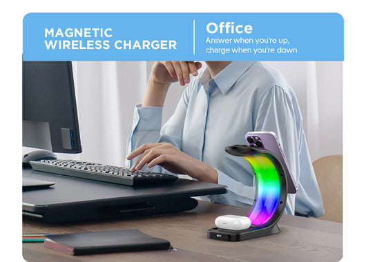 Cargador Inalámbrico Magnético 4 en 1 con Luz Ambiente para iPhone, Apple Watch y AirPods Pro - Image 16