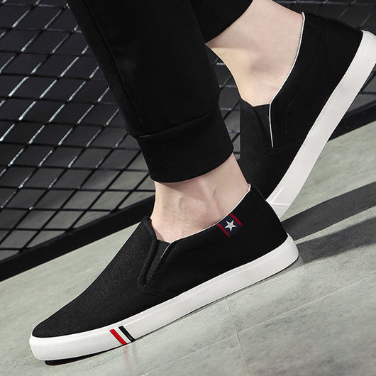 Zapatos de Lona Casual para Hombre - Estilo Coreano Vulcanizados Blancos