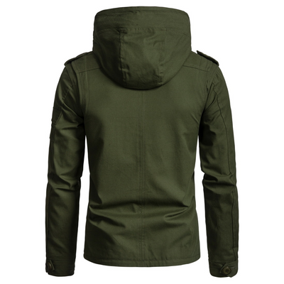 Chaqueta Militar Hombre Verde Oliva Ancha Casual con Capucha - Image 4