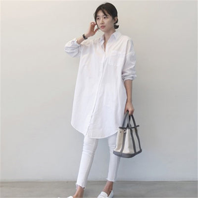 Camisa Blanca Larga Versátil - Image 9