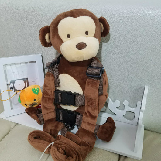 Mochila Infantil de Seguridad Mono Cartoon con Arnés Protector