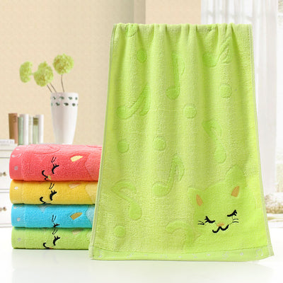 Toallita Infantil Fibra de Bambú con Bordado Jacquard Diseño Gato - Image 3