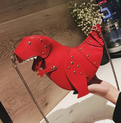 Bolso Bandolera Dinosaurio Cuero con Cadena - Mini Cartera Crossbody para Mujer - Image 9