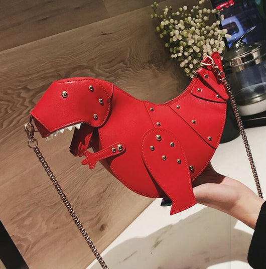 Bolso Bandolera Dinosaurio Cuero con Cadena - Mini Cartera Crossbody para Mujer - Image 9