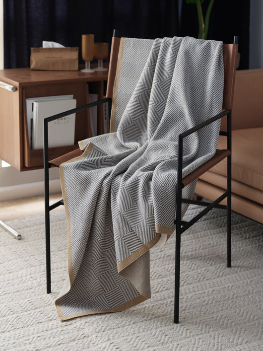 Manta de Lana Chenille Tejida Gris Premium - Image 5