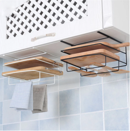 Organizador Colgante Doble para Cocina con Soporte de Tabla de Cortar