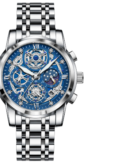Reloj de Lujo Resistente al Agua con Diseño Calado y Esfera Extragrande - Image 12
