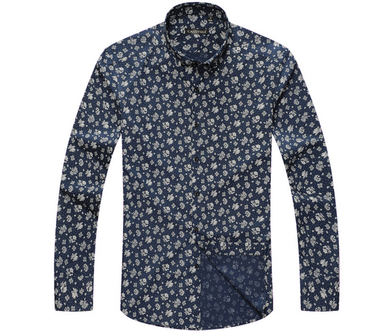 Camisa Casual Slim Fit con Estampado Moderno para Hombre
