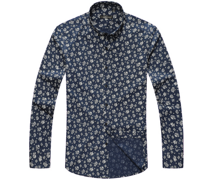 Camisa Casual Slim Fit con Estampado Moderno para Hombre