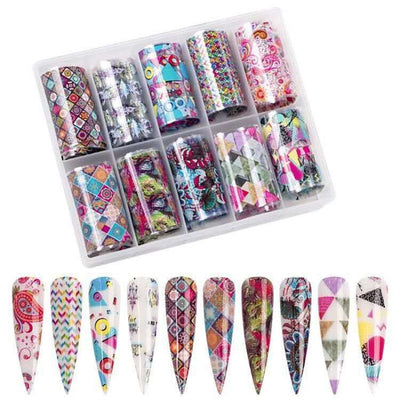 Calcomanías de Uñas con Diseño de Flores y Estrellas - Pegatinas Trendy - Image 20