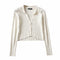 Cardigan Tejido con Solapa Irregular y Cierre Simple