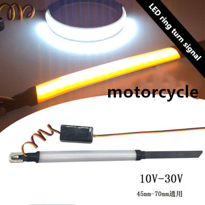 Anillos LED Direccionales para Horquilla de Motocicleta - Doble Color