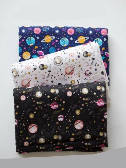 Tela de Algodón Estampada Digitalmente con Diseño Patchwork Universo Artístico Cielo Estrellado - Image 10