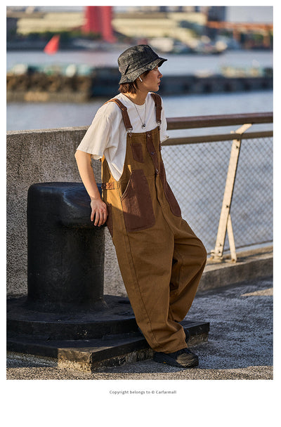 Overol Retro Holgado con Tirantes en Khaki Trendy - Image 7