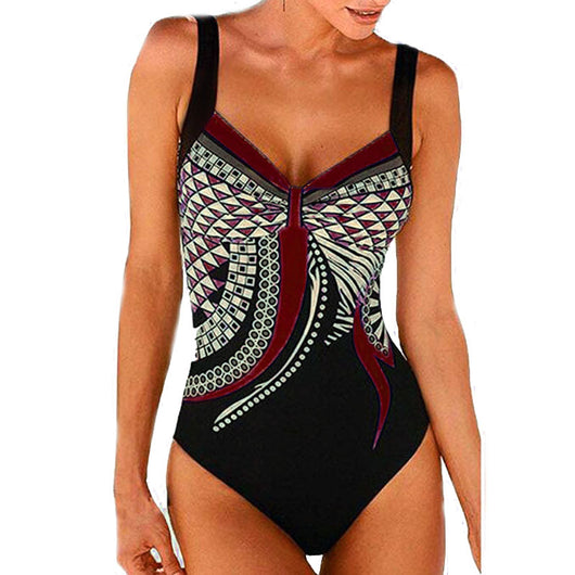 Traje de Baño Retro Estampado Espalda Descubierta para Mujer - Image 11