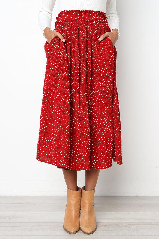 Falda Larga Plisada con Bolsillos para Mujer - Image 9