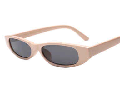 Black small frame sunglasses with light pink tinted lenses, featuring a sleek and fashionable design. - Image 4